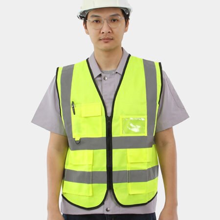 เสื้อกั๊กเซฟตี้มีกระเป๋า (ผ้าPolyester) สีเขียว