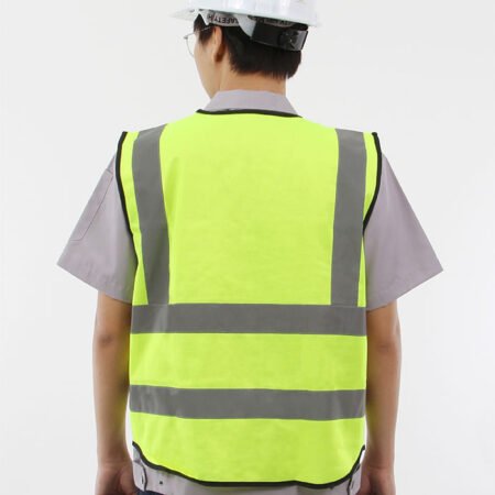 เสื้อกั๊กเซฟตี้มีกระเป๋า (ผ้าPolyester) สีเขียว